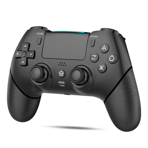PS4コントローラー【2026年新版·金賞傑作】Onefun ps4 コントローラー 大容量1000mAh Bluetooth無線接続 背面ボタン付き マクロ機能 Turbo自動連射機能 6軸ジャイロセンサー搭載 16時間連続使用 高耐久ボタン イヤホンジャック付き ワイヤレス4コントローラ ー P4/P4 Pro/Slim/PC対応 日本語取扱説明書 （ブラック）
