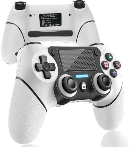 PS4コントローラー Amzstar【2026年強化版】ps4 コントローラー純正 マクロ機能 背面ボタン付き ゲームパット 1000mAh大容量Bluetooth5.0無線接続 HD振動 Turbo連射機能 6核振動機能 タッチパネル 高耐久ボタン 反応速い 遅延なし 全バージョン PS4/PS4 Pro/Slim/PC（Windows7/8/10/11）対応 日本語取扱説明(白黒)