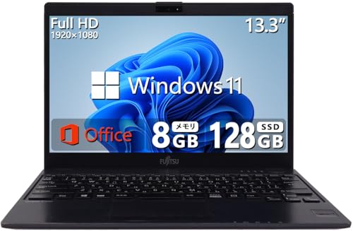 【整備済み品】【Amazon.co.jp限定】極軽極薄FMV LIFEBOOK MU937 ■13.3型FHD(1920x1080) - Win11搭載 - Celeron-3865U - 8GBメモリ - SSD 128GB - Webカメラ - Type-C - HDMI - Office搭載 (3)メモリ:8G+SSD:128GB)
