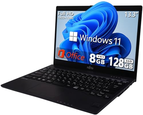 【整備済み品】【Amazon.co.jp限定】極軽極薄FMV LIFEBOOK MU937 ■13.3型FHD(1920x1080) - Win11搭載 - Celeron-3865U - 8GBメモリ - SSD 128GB - Webカメラ - Type-C - HDMI - Office搭載 (3)メモリ:8G+SSD:128GB)