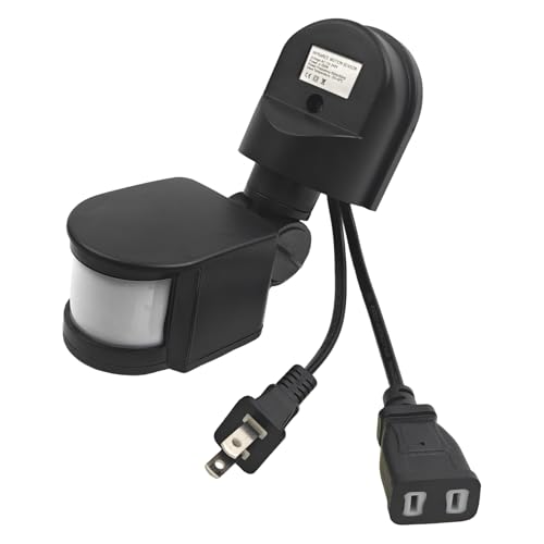 人感センサー プラグ & ソケット AC100V-240V 対応 赤外線センサースイッチ 検知距離 センサー時間 調整可能 防雨 耐湿 自動点灯