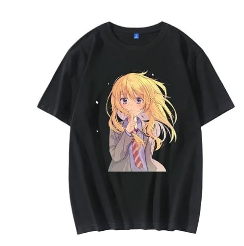 [パニモ] 対応四月は君の嘘 Tシャツ 半袖 宮園かをり 有馬公生 T-shirt インナーシャツ 夏服 コスチューム 日常服 スポーツウエア カジュアル (色/8,L) [並行輸入品]