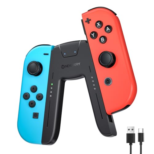 NEWDERY LIFE Switch対応 Joy Con用 充電グリップ ジョイコン用 グリップ ブラック | Joy-Con対応