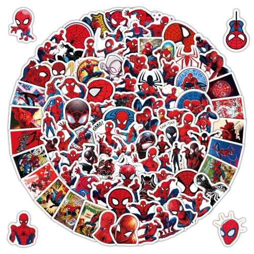 108 枚入り マーベル スパイダーマン カートゥーンステッカー 防水耐摩耗 手帳・スーツケース・ノート PC・水筒に貼れるデコレーションシール
