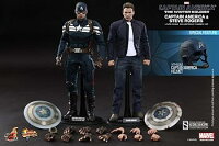 【中古】ムービー・マスターピース キャプテン・アメリカウィンター・ソルジャー キャプテン・アメリカステルス・スーツ版&スティーブ・ロジャース2体セ