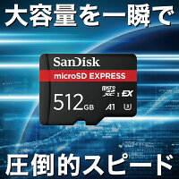 microSD Expressカード｜512GB｜SanDisk｜超高速｜読込880MB/s｜書込650MB/s｜4K/8K対応｜Nintendo Switch 2｜ドローン｜長時間録画｜防水｜耐衝撃｜耐久設計｜A1 U3｜PCIe Gen3｜SDSQXFN-512G-GN4NN【送料無料】