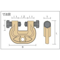 スーパー アイアンマン(仮設用狭締金具)クランプ範囲9〜36mm ボルト対辺17タイプ AC36 1個 ▼103-8150 ●YA513