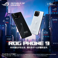 【楽天回線対応】ゲーミング SIMフリースマートフォン ASUS ROG Phone 9 メモリ12GB ストレージ 256GB 6.78型 LTPO AMOLED Qualcomm Snapdragon 8 Elite 防水防塵 5000万画素 Android 15 5G eSIM対応 ワイヤレス充電対応 おサイフケータイ クリアケース付き (透明マット)
