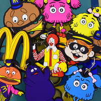 【メール便可】ラバーキーホルダー McDonald's フライガール イエロー マクドナルド (6.4x3.6cm) / キーリング アメリカン雑貨 LACMC2005ACC