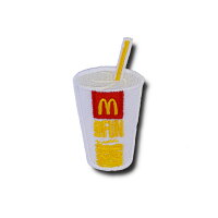 【メール便可】ミニワッペン McDonalds ドリンク (3.1x5.8cm) [MW026] / 手芸 パッチワーク アメ雑 アメリカン雑貨 マクドナルド