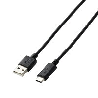 ELECOM｜エレコム PS5 / PS4 用 USB A to C ケーブル USB2.0 2m 【 USB-C ポート搭載 コントローラー 外付け HDD SSD 等対応 】 転送 充電ケーブル ブラック GM-AC20BK【PS5/PS4】