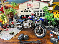 ハーレー　ブリキオブジェ　（星条旗チョッパー）　バイク　イージーライダー　キャプテン・アメリカ　アメリカン雑貨　アメリカ雑貨　グッズ