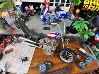 ハーレー　ブリキオブジェ　（星条旗チョッパー）　バイク　イージーライダー　キャプテン・アメリカ　アメリカン雑貨　アメリカ雑貨　グッズ