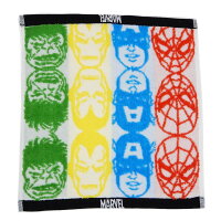 【ポイント10倍 & クーポン！】MARVEL ハンドタオル ジャガード ウォッシュタオル ヒーローズフェイス マーベル 丸眞 汗拭きタオル キャラクター グッズ メール便可 【MARVELCorner】 プレゼント 男の子 女の子 ギフト