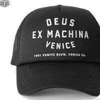 DEUS EX MACHINA デウス エクス マキナ キャップ メンズ ブラック DEUS EX MACHINA VENICE ADDRESS TRUCKER (BLACK) ワーク バイク バイカー MESHCAP メッシュキャップ