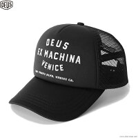 DEUS EX MACHINA デウス エクス マキナ キャップ メンズ ブラック DEUS EX MACHINA VENICE ADDRESS TRUCKER (BLACK) ワーク バイク バイカー MESHCAP メッシュキャップ