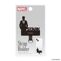 マーベル ストラップホルダー アイアンマン トニースターク キャラクター グッズ ブラック シルエット リング ぶら下げ 挟むだけ パーツ アクセサリー 金具 追加 全機種対応 取付用パーツ iPhone スマホ 携帯 Android アイホン PG-DSTHLD10IRM