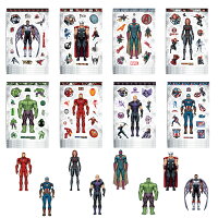 【送料無料】アベンジャーズ　ステッカー　Avengers MARVEL HEROES ファルコン　ハルク　ソー　キャプテンアメリカ　アイアンマン　ブラックウィドウ　シャープシューター　ビジョン　マーベル ディズニー disney W11*H16cm*8枚セット　MA01