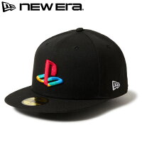 NEWERA ニューエラ 正規品 プレイステーション コラボ 59FIFTY CAP キャップ 帽子 刺繍 ロゴ PlayStation プレステ PS ゲーム グッズ ユニセックス メンズ レディース ロゴ 黒 ブラック 14693287