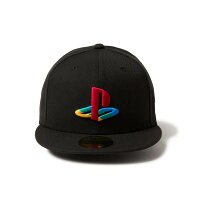 NEWERA ニューエラ 正規品 プレイステーション コラボ 59FIFTY CAP キャップ 帽子 刺繍 ロゴ PlayStation プレステ PS ゲーム グッズ ユニセックス メンズ レディース ロゴ 黒 ブラック 14693287