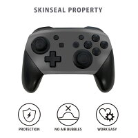 Nintendo Switch 用 PROコントローラ 専用 スキンシール ニンテンドー スイッチ プロコン 専用 デザインスキンシール 全面セット カバー ケース 保護 フィルム ステッカー デコ アクセサリー igstore 009015 シンプル　無地　グレー