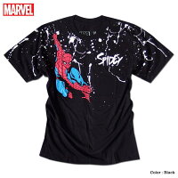 マーベルTシャツ メンズ スパイダーマン tシャツ ペイント ドリッピング 半袖 キャラクター MARVEL レディース アメコミ ダンス ユニセックス ペアルック ブラック 誕生日プレゼント ギフト ベノム【メール便送料無料】
