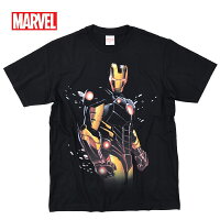 アイアンマン マーベル Tシャツ tシャツメンズ MARVEL レディース 半袖 IRONMAN アメコミ アベンジャーズ キャプテンアメリカ キャラクター グッズ ダンス プリント ブラック ペアルック 誕生日プレゼント ユニセックス【メール便送料無料】