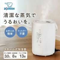 【ふるさと納税】加湿器 スチーム式加湿器 象印 EE-RU50-WA / 家電 卓上 コンパクト 加熱式 蒸気式 静音 お手入れ簡単 フィルター フィルターレス フィルター不要 おしゃれ 8畳 ギフト プレゼント 贈答 国産 日本製 / 大阪府藤井寺市/象印フレスコ株式会社[BLAA009]