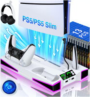 【300クーポン配布中】PS5/PS5 slim/PS5 pro対応 冷却ファン PS5 スタンド 縦置きスタンド BEBONCOOL 冷却パッド 冷却台 冷却ファン搭載 コントローラー充電 3つUSB付き 充電LEDランプ 静音 PS5 pro版/PS5 2020版/PS5 Slim版対応 RGBライト 装着易い 日本語説明書 1年保証