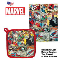 スパイダーマン グッズ ランチクロス & ポットホルダー セット 男の子 40 60 マーベル 大人 中学生 marvel 映画 キャラクター アメリカ雑貨 アメリカ雑貨 ミトン キッチン用品
