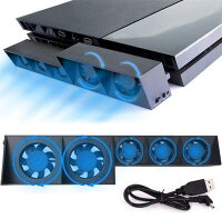 Linkhood PS4用冷却ファン USB外部クーラー 5ファン ターボ温度制御冷却ファン Sony Playstation 4ゲームコンソール用