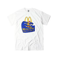 マクドナルド Tシャツ 波乗りドナルド マリブ店限定 ホワイト ｜ メンズ レディース 半袖 クルーネック McDonald's マック 海外買い付け スーベニア 綿 コットン100％ プリント 白 サイズ S M L XL