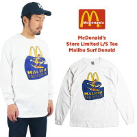 【クーポン配布中】マクドナルド 長袖 Tシャツ 波乗りドナルド マリブ店限定 ホワイト BIG SIZE(大きいサイズ メンズ レディース S-XXXL McDonald’s ロンT 海外買い付け スーベニア)