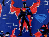 在庫処分 キャラクター生地 布 正規ライセンス品 輸入 USAコットン バットマン VS スーパーマン ジャスティスの誕生 23420104−2 スーパーマン ネイビー 商用利用不可