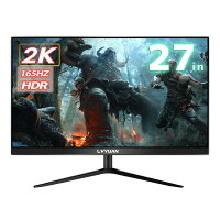 【クーポンで18,398円！10/24まで】LVYUAN(リョクエン)27インチ 2K 165hz IPS ディスプレイ ゲーミングモニター HDMI DP USB WQHD 1440p VGA/SVGA/XGA/SXGA/WSXGA+/FHD/QHD対応 5MS HDR対応 可視角度176°/170° FPS向き display monitor 90%色域