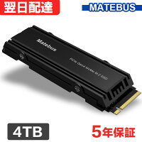 ＼数量限定 手頃価格で放出／ SSD 4TB 3D NAND TLC NVMe PCIe Gen 4x4 ヒートシンク搭載 R:7300MB/s W:6500MB/s M.2 2280 内蔵SSD PS5 Pro/PS5 Slim/PS5動作確認済み 5年保証 Matebus E4P-4TBNV100 【国内ブランド】
