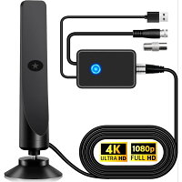 テレビアンテナ 2025 最新アップデート TVアンテナ 室内アンテナ 地デジアンテナ F型 地デジ ブースター内蔵 360°受信 高感度4K HD TV 450KM受信範囲 無料視聴 防水 USB式給電 5Mケーブル F型 地デジ卓上 置き型 コンパクト UHF VHF対応 車 屋外・屋内用