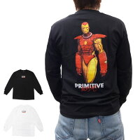 PRIMITIVE プリミティブ × MOEBIUS メビウスIRON MAN L/S TEE　[BLACK](長袖Tシャツ アイアンマン コラボレーション ストリート スケート メンズ レディーズ ユニセックス ホワイト 白 黒 ブラック カットソー )