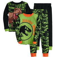 【4/14-23 23:59マデ◆ポイント3倍】ジュラシック・ワールド パジャマ 2着 4点セット 長袖 長ズボン 恐竜 子供用 キャラクター 寝巻き 90 100 110 120 130