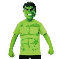 コスプレ 仮装 ハルク Tシャツ＆マスク 子供用 S 【 コスプレ 衣装 ハロウィン 仮装 コスチューム 子供 マーベル グッズ アベンジャーズ こども マスク アメコミ 男の子 Hulk 映画キャラクター キッズ MARVEL 公式 子ども用 パーティーグッズ 正規ライセンス品 】