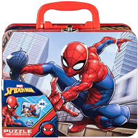 スパイダーマン 缶ボックス入り 48ピース パズル 16702 おもちゃ ジグソーパズル 缶入り 缶 トランク 知育玩具 マーベル アメコミ ヒーロー おもちゃ 男の子 プレゼント キャラクター グッズ 輸入品 インポート