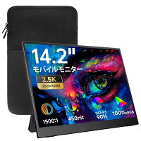 【5倍ポイント・25日迄】kksmart モバイルモニター 14.2インチ 2K(2520*1680)解像度 100%sRGB 90%DCI-P3 450nit高輝度 軽量570g 自立型 薄型 画像比調整可能 3:2画面比 光沢IPSパネル 収納ケース付 PS5/XBOX/Switch/PC/Macなど対応 NK-142