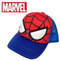 TM【MARVEL　スパイダーマン　キッズ　なりきり　メッシュ　キャップ　50～52cm】マーベル　ヒーロー　日除け　おでかけ　USJ　こども　幼児　子供　子ども　日よけ　ぼうし　帽子　ハット　4歳　5歳　6歳　男児　男の子　グッズ　キャラクター　アメコミ　アベンジャーズ