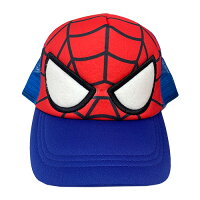 TM【MARVEL　スパイダーマン　キッズ　なりきり　メッシュ　キャップ　50～52cm】マーベル　ヒーロー　日除け　おでかけ　USJ　こども　幼児　子供　子ども　日よけ　ぼうし　帽子　ハット　4歳　5歳　6歳　男児　男の子　グッズ　キャラクター　アメコミ　アベンジャーズ