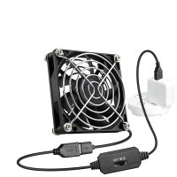 GDSTIME USBファン、8015 80mm x 15mm 5V DC USB 換気扇 薄型冷却ファン、卓上 多用途扇風機 DIY FAN 2500RPM、PC DVR プレイステーション Xbox PS4冷却 風量調整可 3段階風量調節