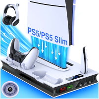 【300円クーポン】PS5 / PS5 slim / PS5 pro用 スタンド プレイス5 冷却ファン 縦置き 充電スタンド コントローラー 充電器 2台同時充電 ヘッドホン/リモコン収納 装着簡単 充電LEDランプ ネジ&USBアダプター付 プレイステーション5 冷却スタンド PS5ディスク-デジタル兼用