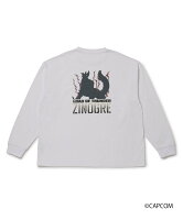 【SALE／70%OFF】j.n.r.d 【MONSTER HUNTER*j.n.r.d】ジンオウガ ロングスリーブTシャツ ジュン スタンダード ピックス トップス カットソー・Tシャツ ホワイト グレー