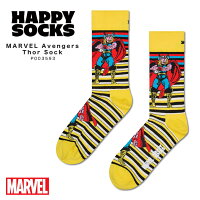 happy socks ハッピーソックス ギフト MARVEL Avengers The Thor Sock マーベル アベンジャーズ ソー P003593 靴下 メンズ レディース おしゃれ ブランド かわいい ビジネス ソックス スニーカー クルー丈 くつ下 可愛い 綿混 カジュアル 総柄 2026 秋 秋冬 冬