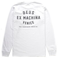 [正規品 無料ラッピング可]DEUS EX MACHINA ( デウスエクスマキナ ) Tシャツ ロンT 長袖 / VENICE ADDRESS LS TEE - WHITE / DMA61831B / メンズ / 定番 シールドロゴ パックプリント アドレス 住所 ヴェニス ベニス 白 ホワイト