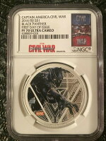 2016 1 オンス 999 シルバー マーベル ブラック パンサー コイン 地金 NGC PR PF 70 ティ チャラ2016 1 Oz.999 Silver Marvel Black Panther Coin Bullion NGC PR PF 70 T'Challa